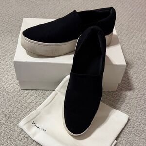 VINCE “Warren” Platform slip-on sneaker, black, 8.5